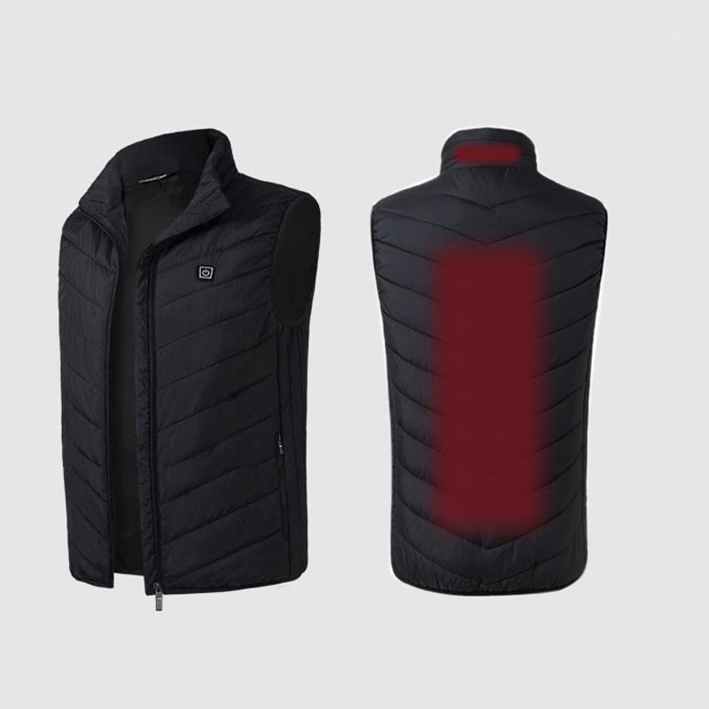 

Intelligent Heated Vest Winter USB Heating Jacket Men Vest Sleeveless Waistcoat Heating Coat Thermal Gilet Chauffant1, Black