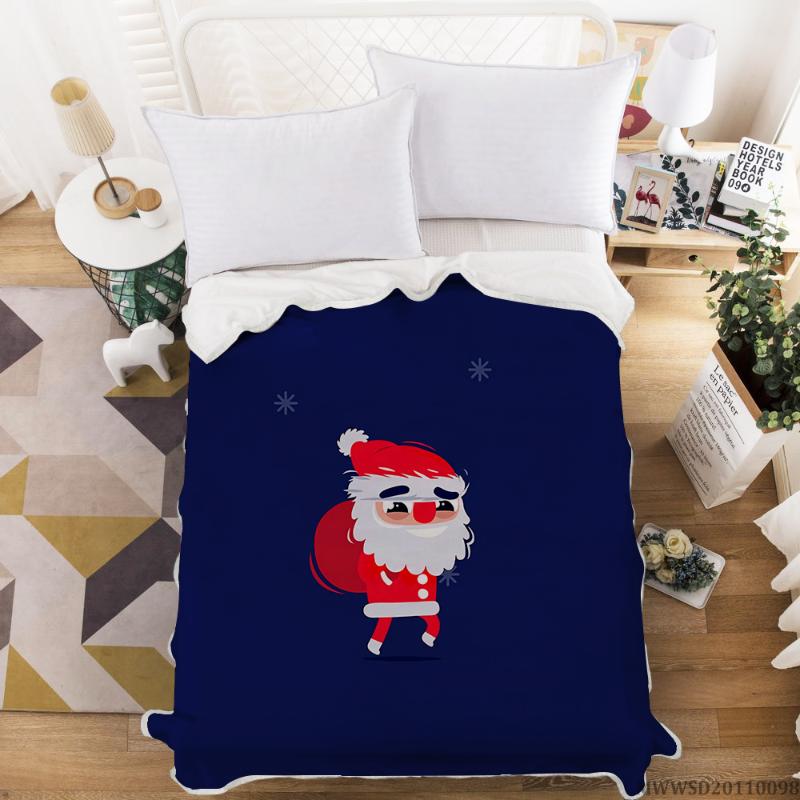 

2020 Christmas Printing Blanket Flannel Microfiber Fleece Bedspread Blanket Couch Soft Throw
