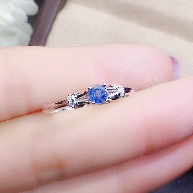

Cluster Rings Natural Real Sapphire Or Ruby Emerald Small Ring Per Jewelry 925 Sterling Silver 3*3mm 0.15ct Gemstone Fine J2112310, Golden;silver