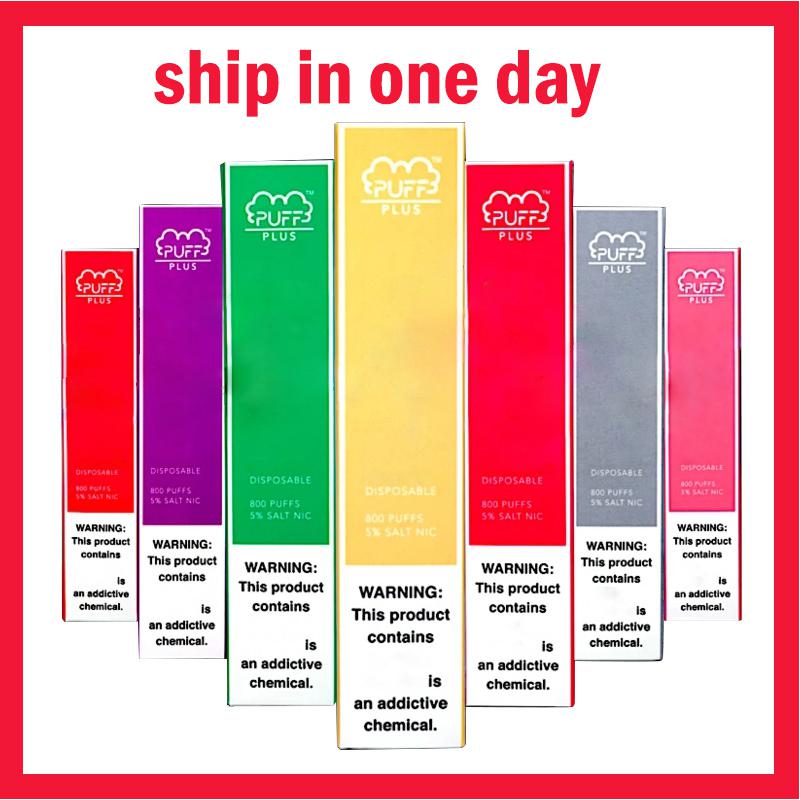 

PL Newest PUFF PLUS 800Puffs Disposable Vape Pen 550mAh Battery 3.2ml Pods Cartridges Pre-Filled e Cigs, Mix color