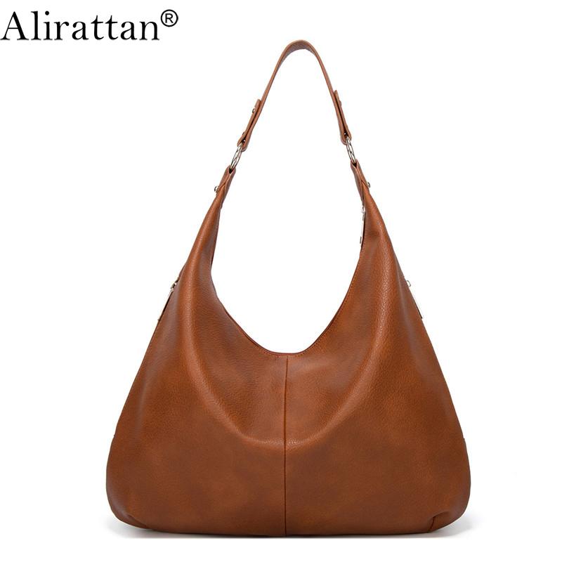 

Alirattan New Retro Large Capacity Shoulder Tote Bag 2021 Fashion High Quality Shopping Travel Bag Designer Casual Handbags, Brown