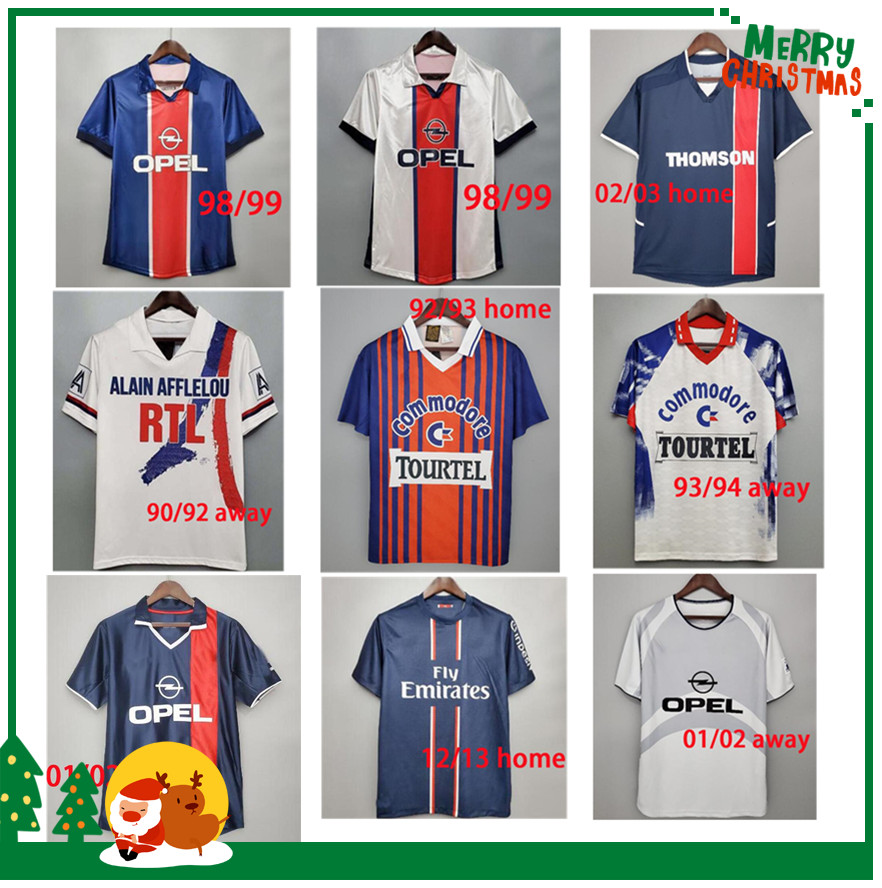 

01 02 03 91 93 94 95 96 Retro pSGS Futebol Soccer Jersey Okocha Leroy Beckham 98 99 00 01 90 92 06 07 12 13 Classic Rai Anelka Ibrahimovic Ronaldinho fotball shirt