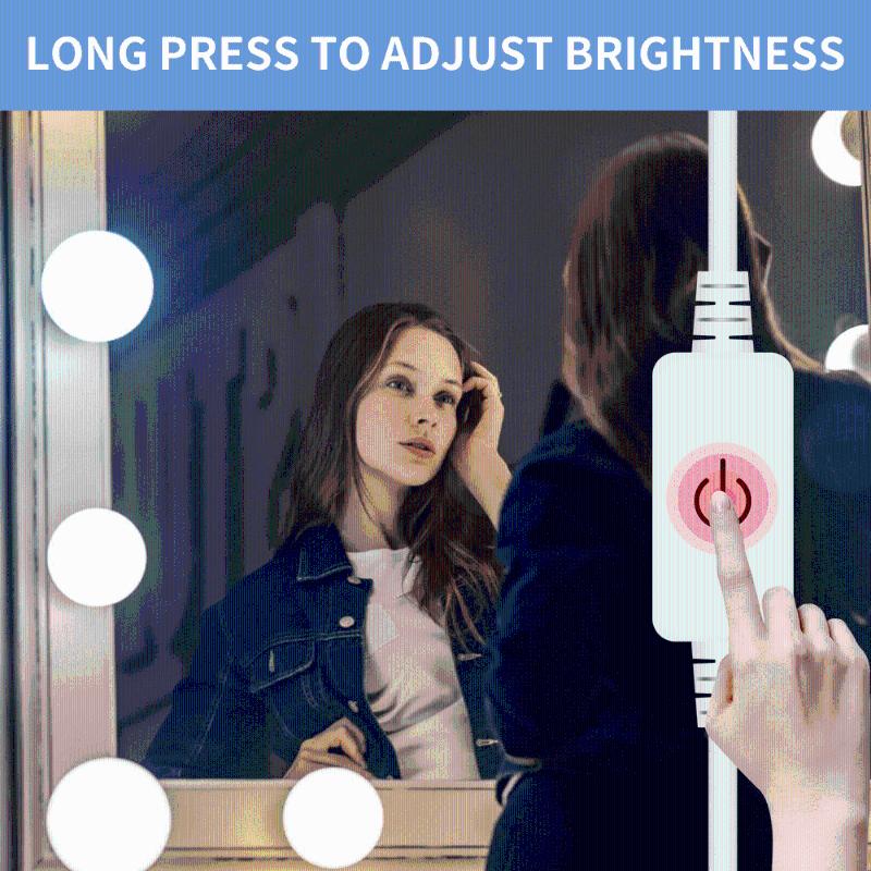 

WENNI 12V 3 Colors Vanity Mirror Light Touch Dimming LED Makeup Table Mirror Lamp 2 6 10 14 Bulbs Kit Hollywood Vanity Lights