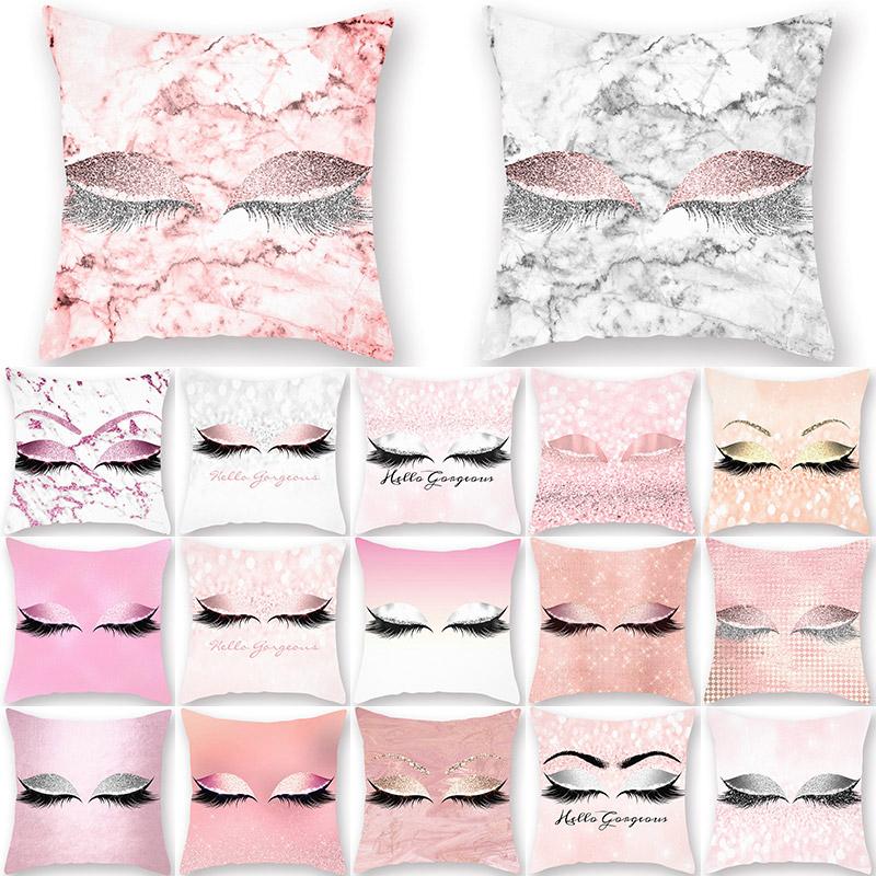 

1Pcs Eyelash out Decorative Throw Pillow Golden Cushion Cover Home Decor Pink Sofa cushion cojines Decorativos para sofa 40594, 2-40594-038