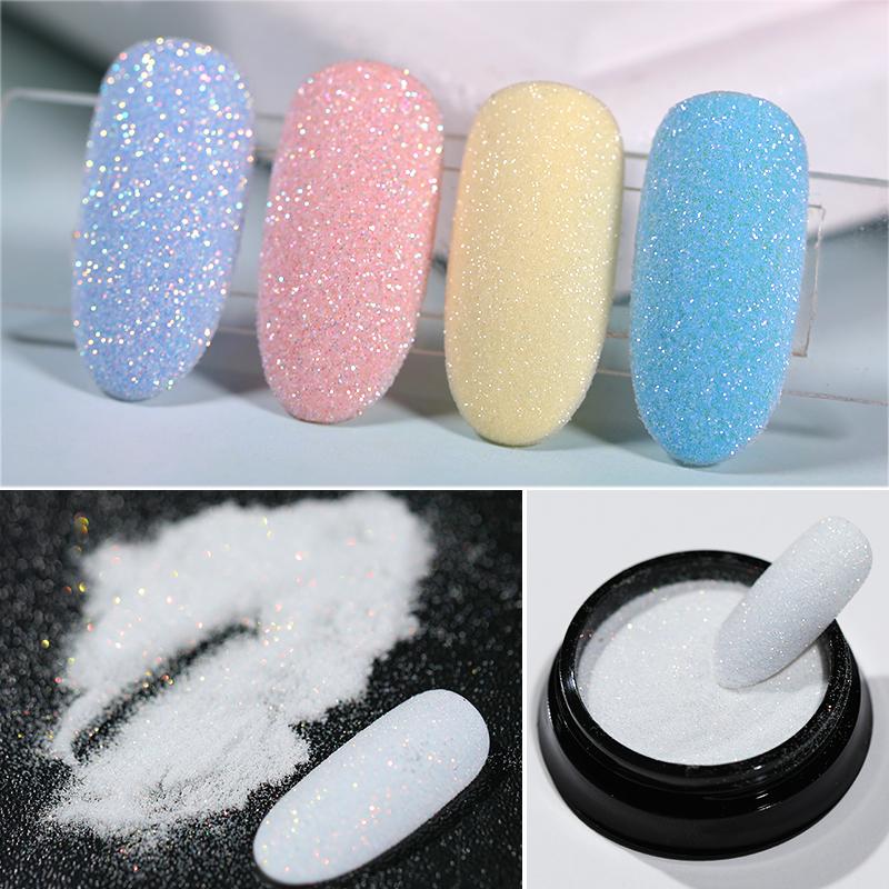 

2g Nail Glittering Powder Wool Nail Pigment Dust White Black Sugar Glittery Shiny Art Decorations