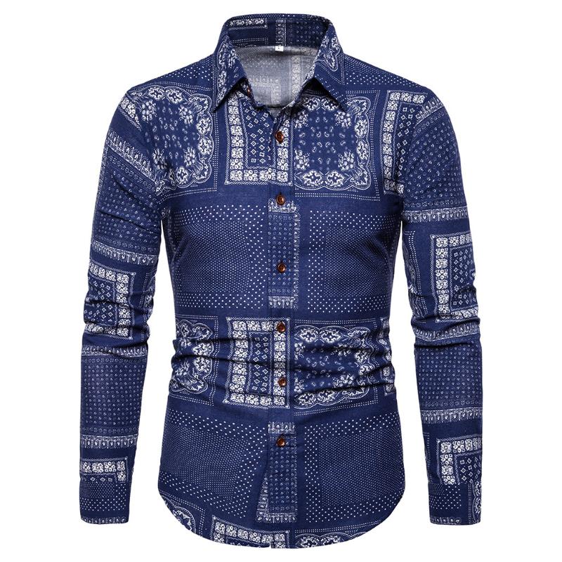 

Spring autumn high-quality men's large size slim long-sleeved shirt cotton linen lapel casual fashion comfortable male blouse, 01