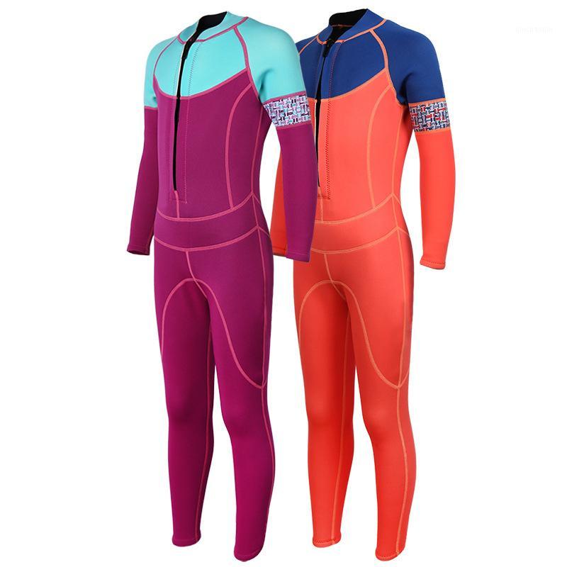 

2020 NEW 2MM Neoprene Wetsuit Kids Long Sleeve Swimsuit Warm Children's One-piece Diving Suit for Boys Girls Snorkeling Clothes1