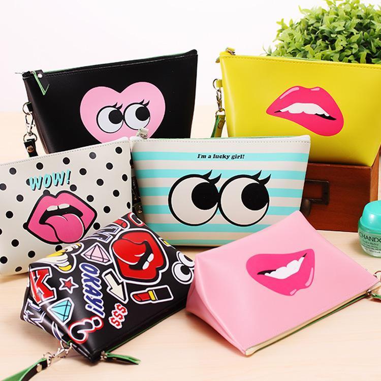 

Selling fashionable girl Creative Storage Cosmetic Bags Makeup Bag Large Capacity Clutch Women Packages PU Waterproof Bag (3PCS)1