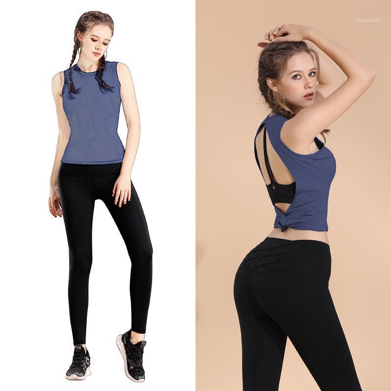 

LOA Sports Vest Women' Running Fitness T Shirts Sexy Crop Top Workout Quick-Dry Yoga Tank Tops Elastic Tight Gym Clothes1, Blue
