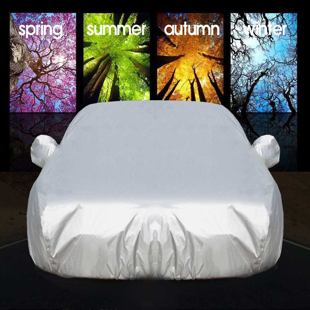 

Universal full tarpaulin car snow snow ice sun protection UV sunshade foldable lightweight silver car exterior protection cover