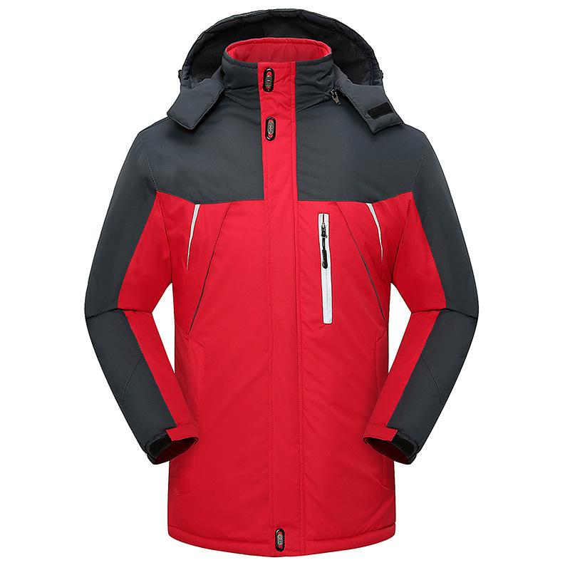 

MEN'S Assault Jacket Thick Cotton-padded Clothes Outdoor Sports Mountaineering Men'S Wear Men Autumn And Winter Tops Skiing Divi, Red
