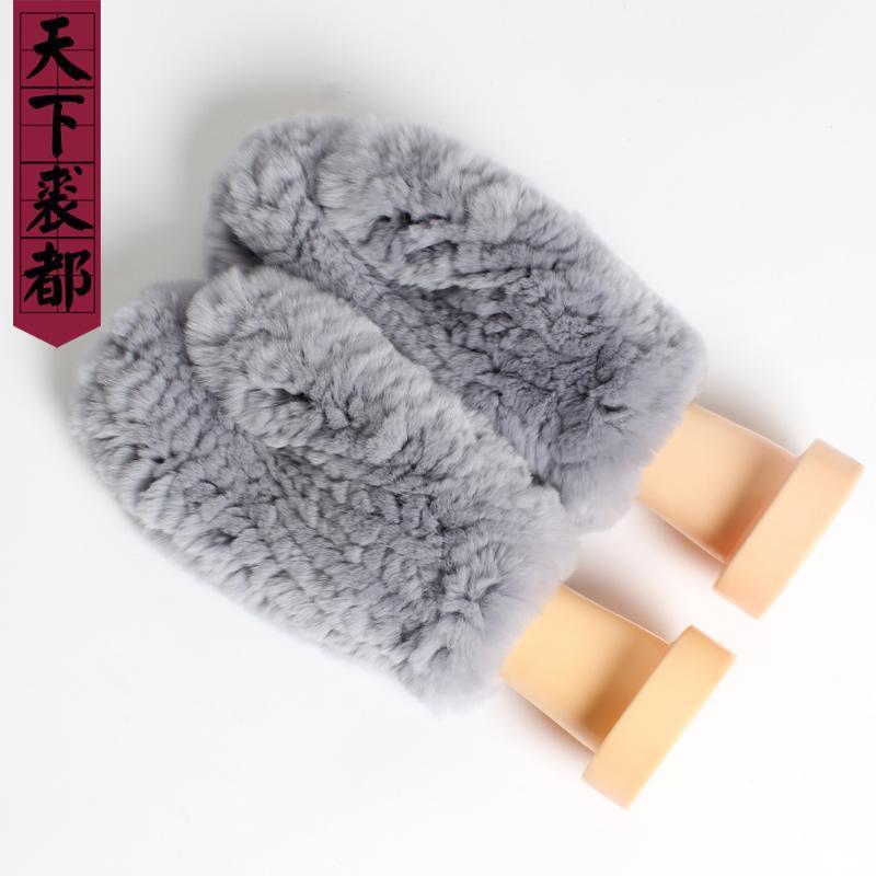 

New Winter Women Rex Fur Gloves Lady Good Elasticity Warm Soft Genuine Fur Glove 100%Natural Real Rex Gloves1