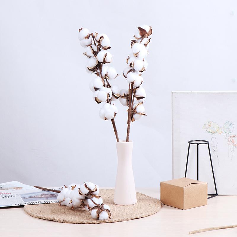 

1PC Naturally Dried Cotton Flower Artificial Plants Floral Branch for Wedding Party Decoration Fake Flowers Home Decorflower, White