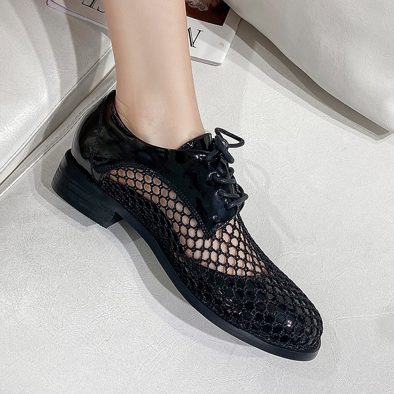 

2021 Shave Women Apartments New Women's Fashions Rent Up Genuine Leather Spring See Toe Shoes Woman 9z1z, Silver