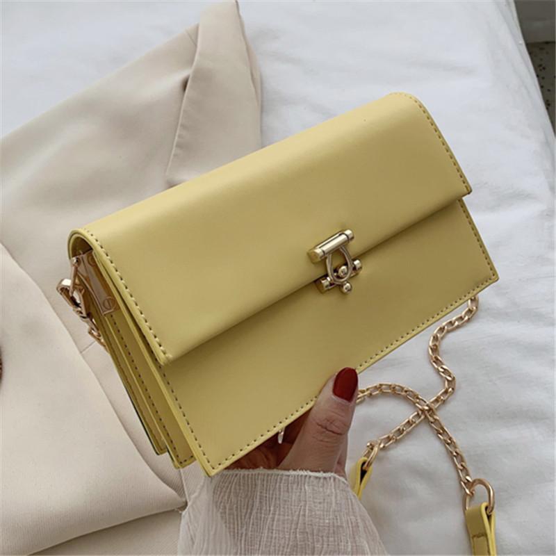 

2021 New Ladies Fashion Shoulder Bags Women Solid Color Handbag Pu Women's Shoulder Messenger Bags Ladies Chain Crossbody Bag, Beige