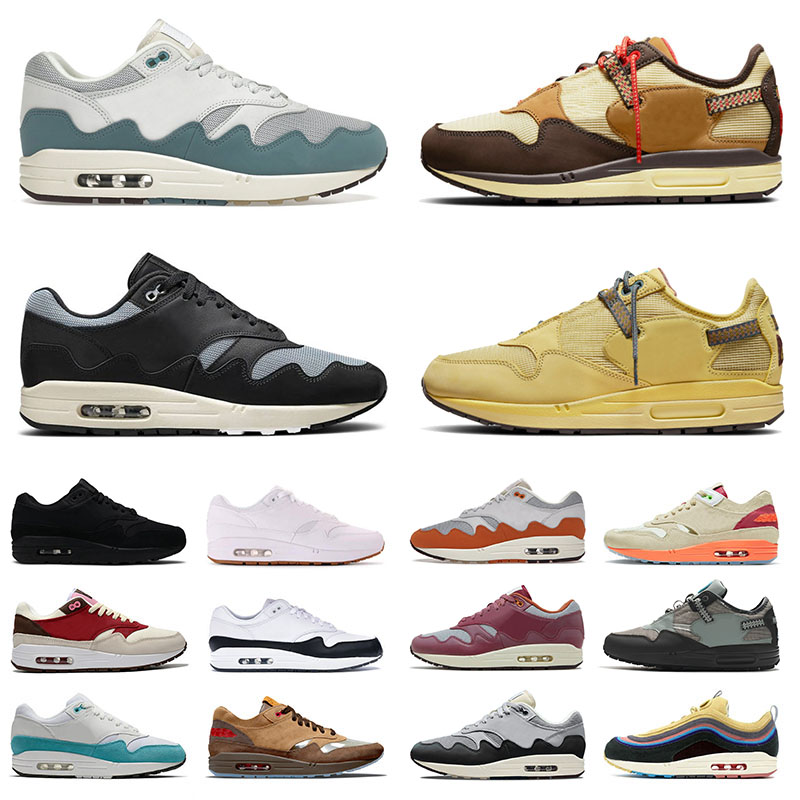 

Patta Waves 1 87 Mens Womens Running Shoes Trainers Sean Wotherspoon Travis Scotts Cave Stone Brown Saturn Golden White Gum Triple Black Designer Sports Sneakers, B1 atomic teal 36-45