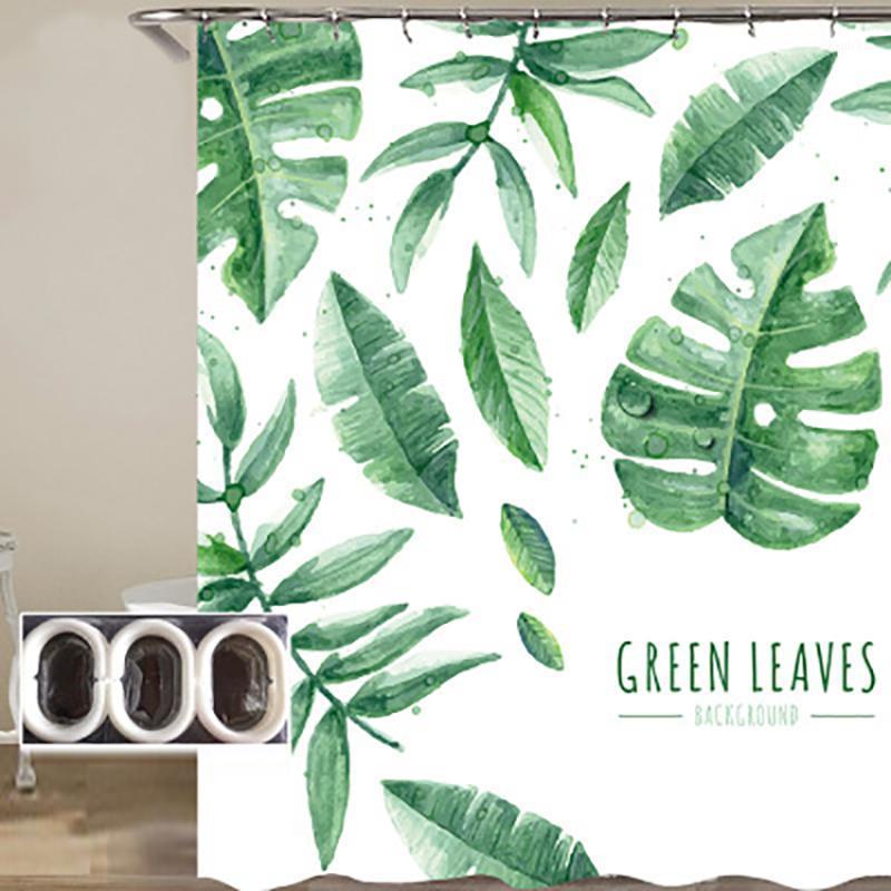 

Leaves Pattern Polyester Shower Curtains Flower Printing Scene Bath Screen Waterproof Bathing Curtain for Home Hotel1