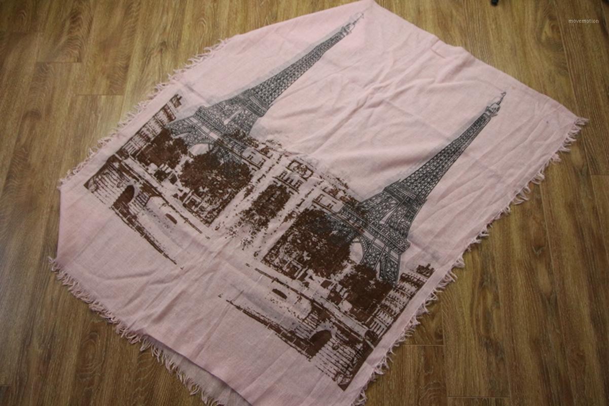 

wire cotton Women's long scarf Pink Tower pattern Fashion Accessories autumn Thin section shawl1