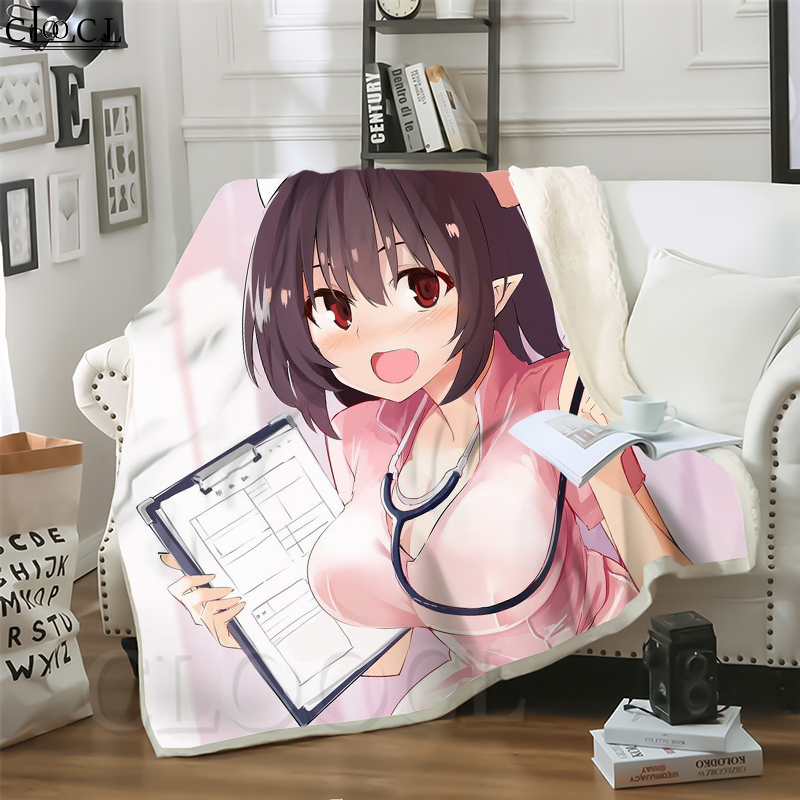 

CLOOCL New Ahegao Blushing Girl 3D Print Hip-hop Style Air Conditioning Blanket Sofa Teens Bedding Throw Blankets Plush Quilt