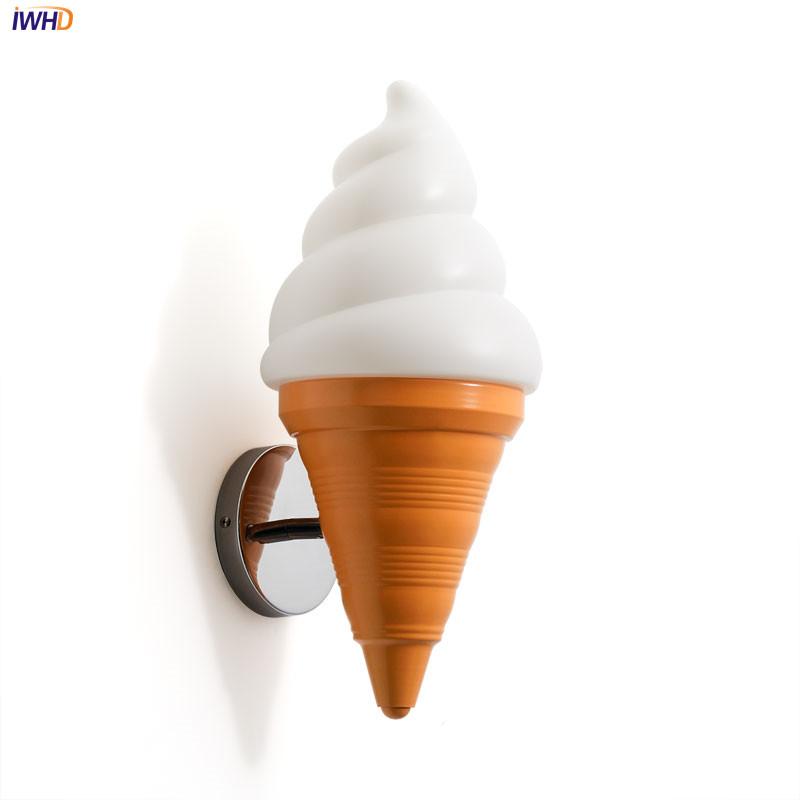 

Creative Ice Cream Wall Lamp LED Carton Mirror Light Nordic Wall Light Cute Wandlamp For Kids's Bedroom Living Room Decoration