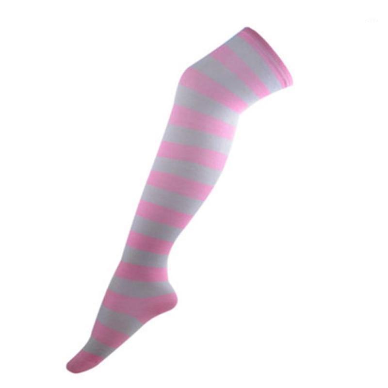 

New Women Girls Over Knee Socks High Long Striped Stocking 2020 Mujer Sport Sock Femme Soft Socking Meias meia socks May301, Green