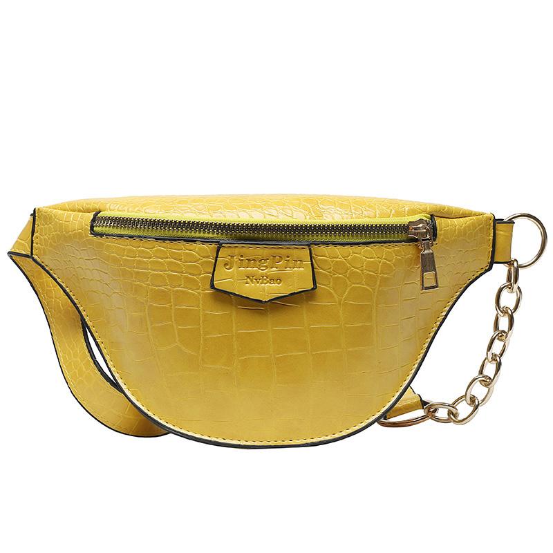 

New Fanny Pack Women Waist Belt Bag Crocodile pattern Vintage Waist Bags Female Fashion Bum Pouch Phone Leather Chest Bag ZY889, Sky blue