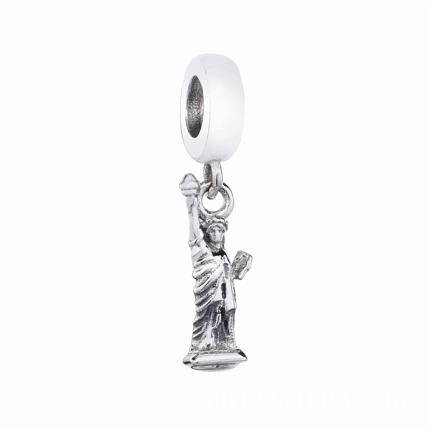

Factory wholesale 925 Sterling Silver Statue of Liberty Dangle Pendant Charm Bead Fits European Jewelry Charm Bracelets