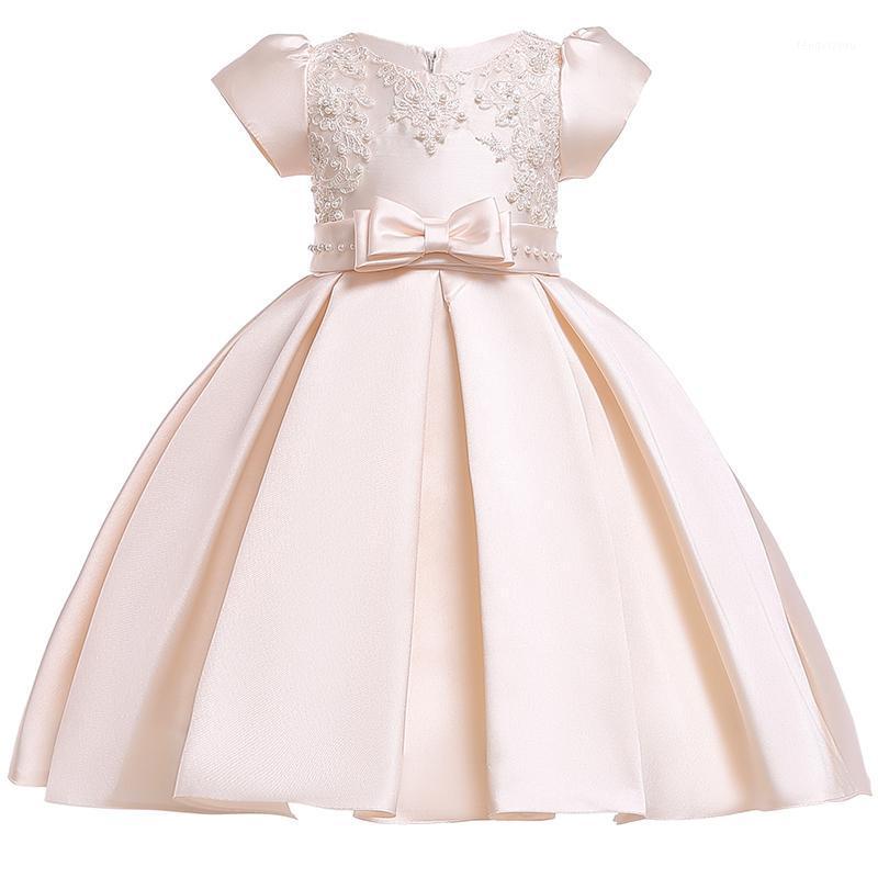 

2021 Summer Gown Costume Kids Dresses For Girls Children Clothing Party Wedding Dress Girls Dress Princess 3 10 Year L50731, Champagne