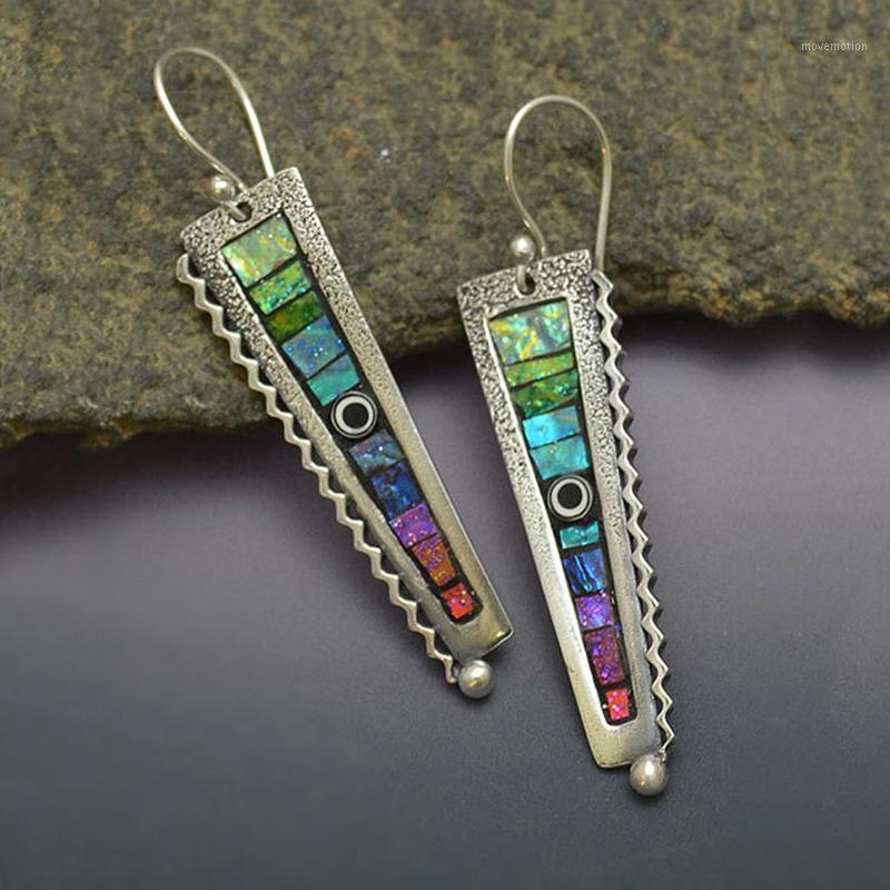 

Bohemian Vintage Pendant Drop Earrings Triangle Wave Multicolor Jewelry Fashion Dangle Earrings for Women 2020 Accessories Gifts1