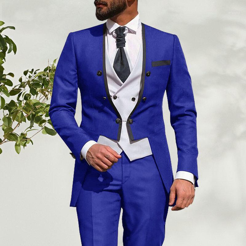 

New Italian Tailcoat 2021 Design Men Suit 3 Pieces Slim Fit Wedding Groom Tuxedo for Bridegroom Best Man Blazer with Vest Pants1, Dark grey