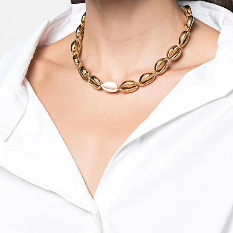 

2020 Vintage Rope Chain Necklace Elegant Ladies Shell Pendant Choker Charming Handmade Adjustable Accessories Homme gifts