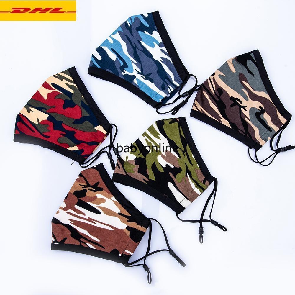 

US STOCK Camo Fashion Designer Masks PM2.5 Mask Plaid Pattern Foldable Cloth Respirators Cotton Mouth Face Masks FY0047, Multi