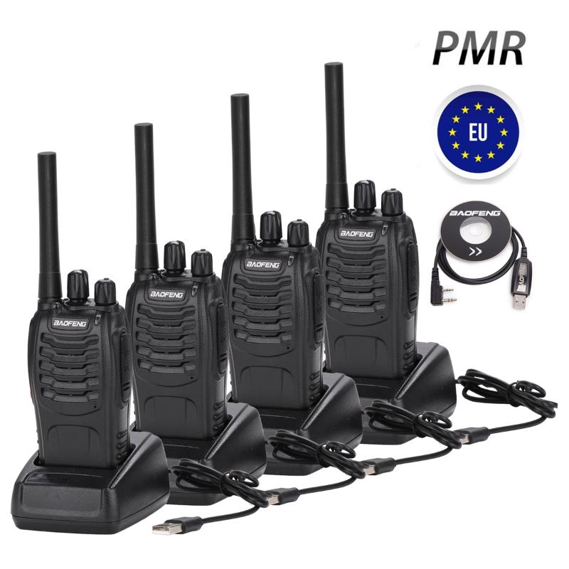 

4PCS Baofeng BF-88E PMR 446 Walkie Talkie 0.5 W UHF 446 MHz 16 CH Handheld Ham Two-way Radio with USB Charger for EU User