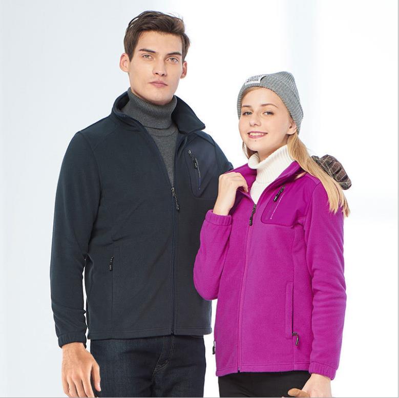 

Fleece outdoor warm autumn and winter cardigan men's jackets fleece jacket Men's and women's jacket warm sports, Fuchsia-woman