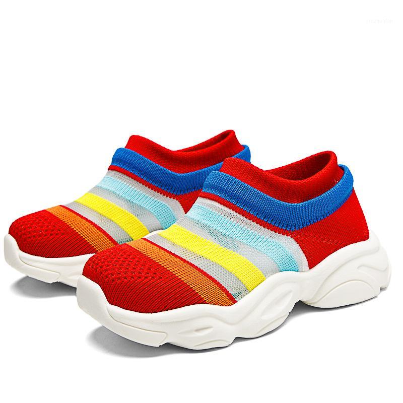 

Kids Shoes Mixed Color Loafers Knit Sneakers Breathable Children Running Sport Shoes Summer Thick Bottom SD1141, Sd114pink