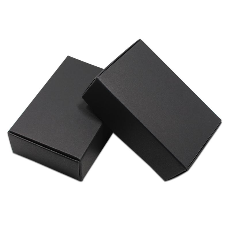 

Black Kraft Paper Party Gifts Packaging Box Foldable Carton Board DIY Craft Storage Box Papercard Chocolate Candy Packing