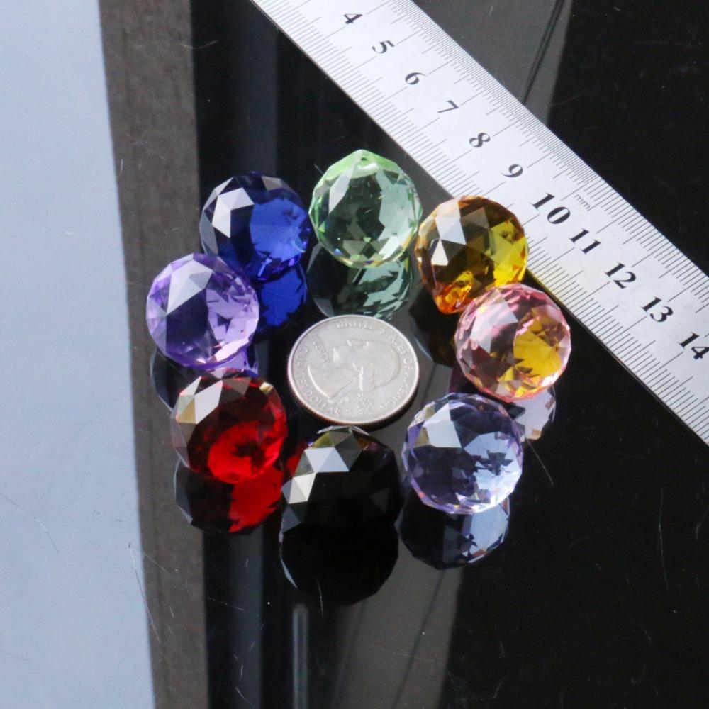 

8pcs Mixed Color Glass Crystal Prism Ball 30mm Hanging Chandelier Jewelry Suncatcher Diy Craft Supply Decoration Part For Lamp H jllBap