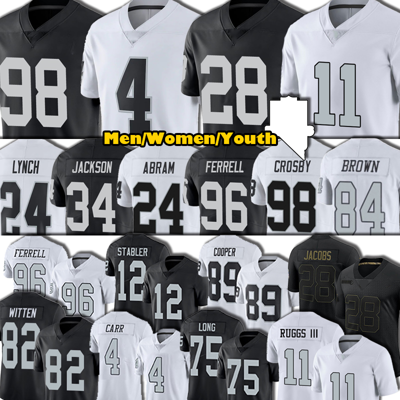 

28 Josh Jacobs Jersey Derek Carr Johnathan Abram Clelin Ferrell Howie Long Antonio Brown Football Bo Jackson Men P.J. Hall Henry Ruggs III, Jersey(tuxiz)