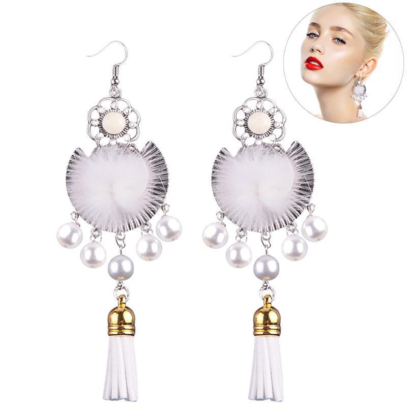 

Dangle & Chandelier 2021 Fashion Women Hook Earrings Ethnic Style Tassel Pearl Long Drop Party Jewelry Gift1