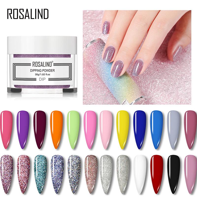 

ROSALIND Nail Glitter Dipping Powder Set Nails Accessories Art Decorations Natural Dry Without Lamp Cure Holographic Nail Powder