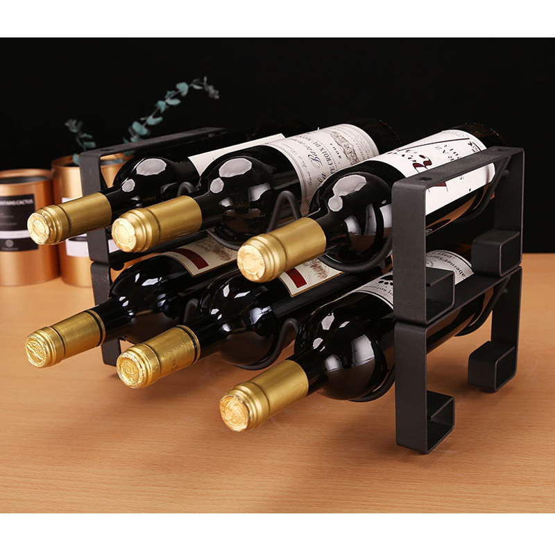 

3 bottles red wine rack display room Bar Hotel display creative display wine bottle rack home European