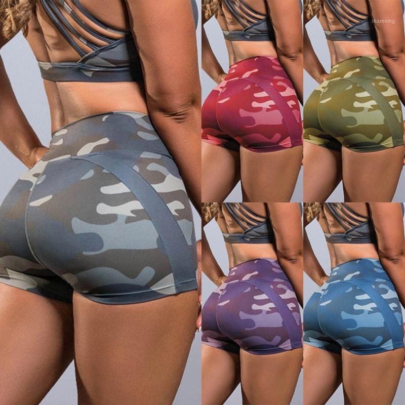 

Women Yoga Sport Running Shorts Leggings Camo Stretch Trouser Yoga Shorts Running Short Fitness Clothes Jogging Workout1, Blue