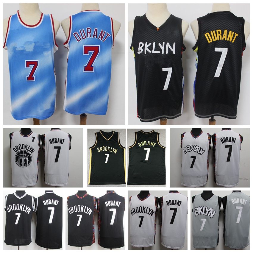 

2021 Mens Brooklynite Kevin Durant Swingman Basketball Jersey Authentic Stitched Kevin Durant 7 Kyrie Irving 11 Jersey With Real Logo Tags, Black;red