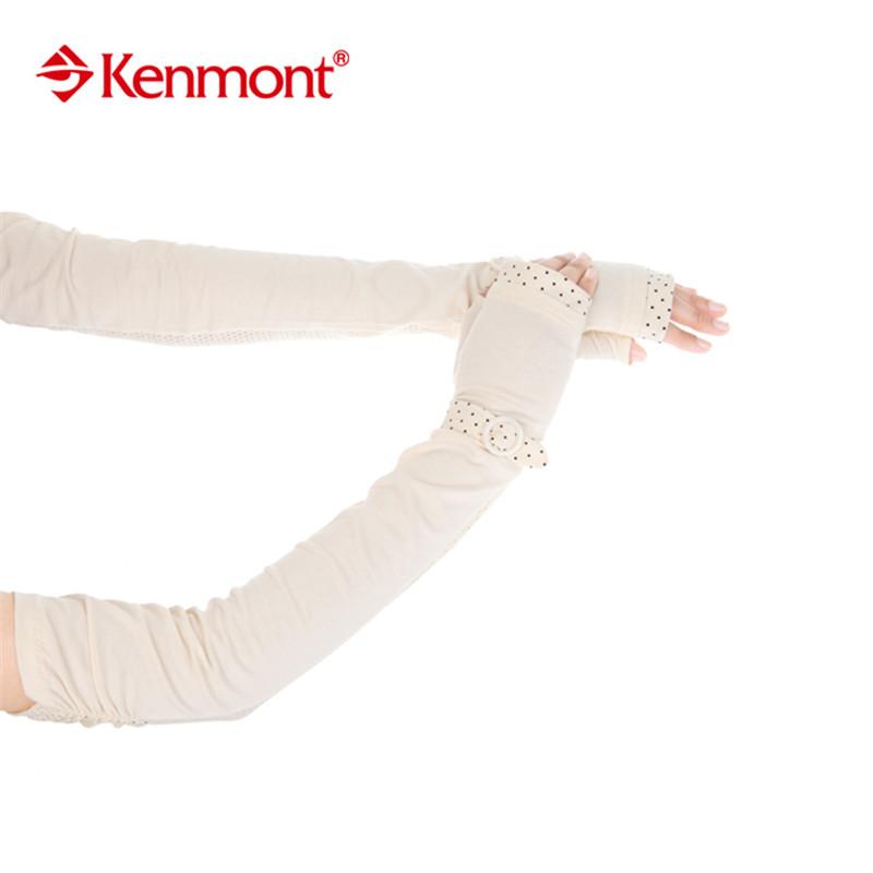 

New Kenmont Summer Women Lady Girl 100% Cotton Sun Protection Solid Color Long Driving Gloves Mittens 2973
