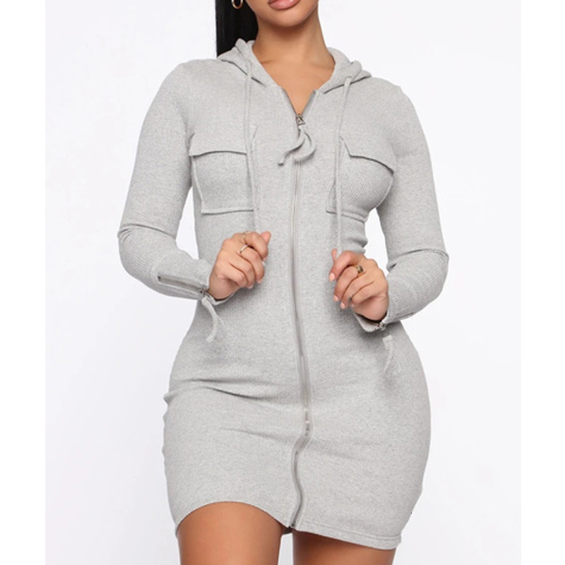 

2021 New Squeezed Women's Short Hoodie Long Plus Size Pocket Hoodies Female Spring Dress Pullovers C2KO, Grey