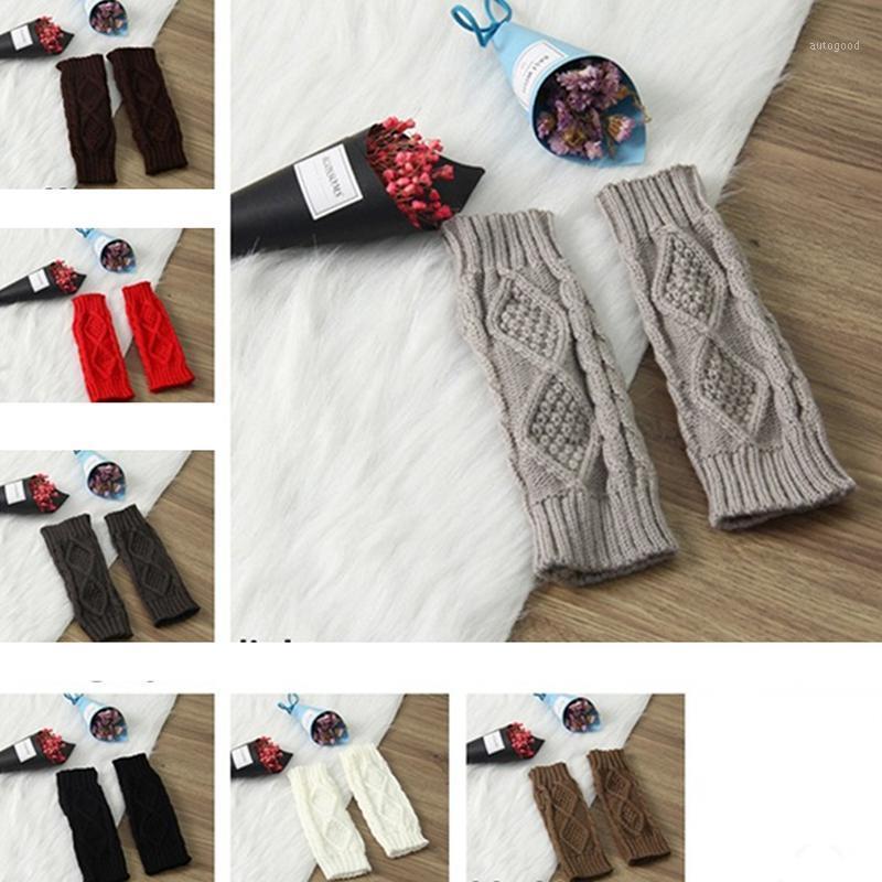 

Five Fingers Gloves Knitted Long Hand Women's Warm Embroidered Winter Fingerless For Women Girl Guantes Invierno Mujer Luvas1