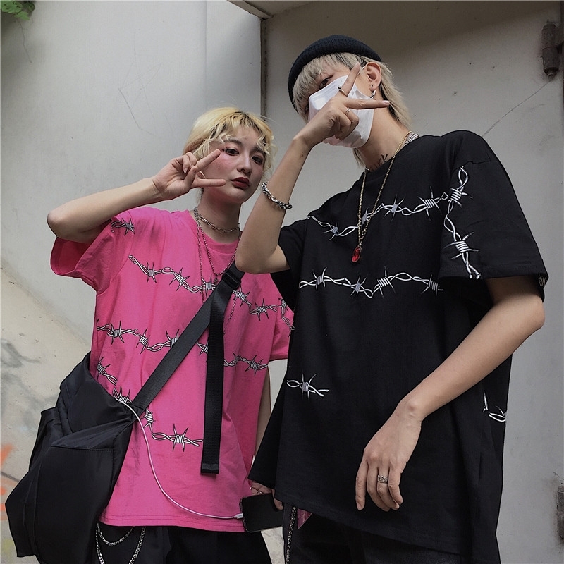 

Harajuku Women's T-Shirts Streetwear T Shirt Loose Short Sleeve Unisex Tees Couple Clothes Grunge Tumblr Tops Y200109, Black t-shirt