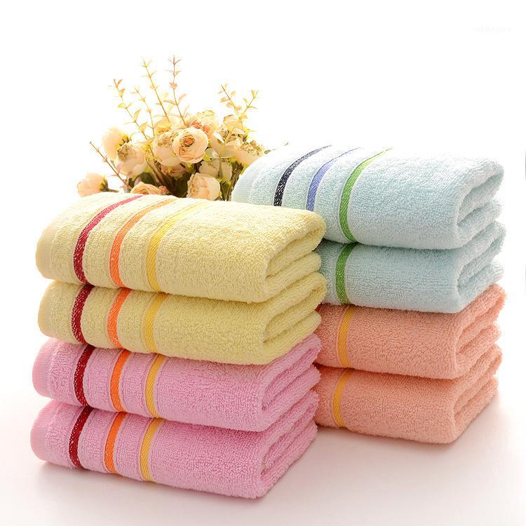 

Stripes Quality pure cotton Fashion water absorbent high-grade beach Face Towel For Adults toalha Bathroom /Hand Hair Towels1, White