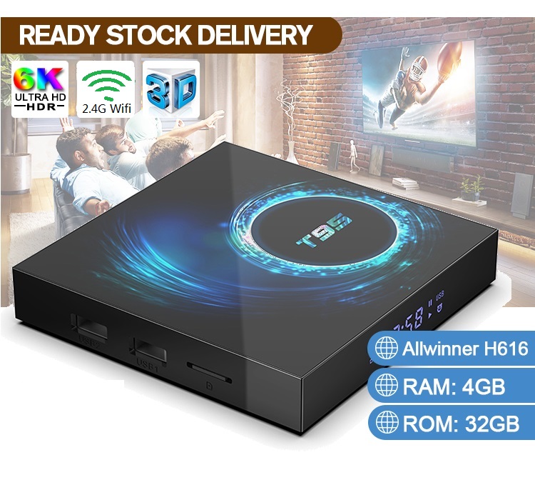 

1 Piece! T95 Android 10.0 TV Box H616 Quad Core 4GB+32GB Support 2.4G Wifi 6K Caja de tv android PK X96