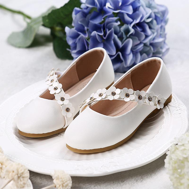 

Children's shoes 2021 spring and autumn new flowers girls princess shoes soft bottom casual girls, Black